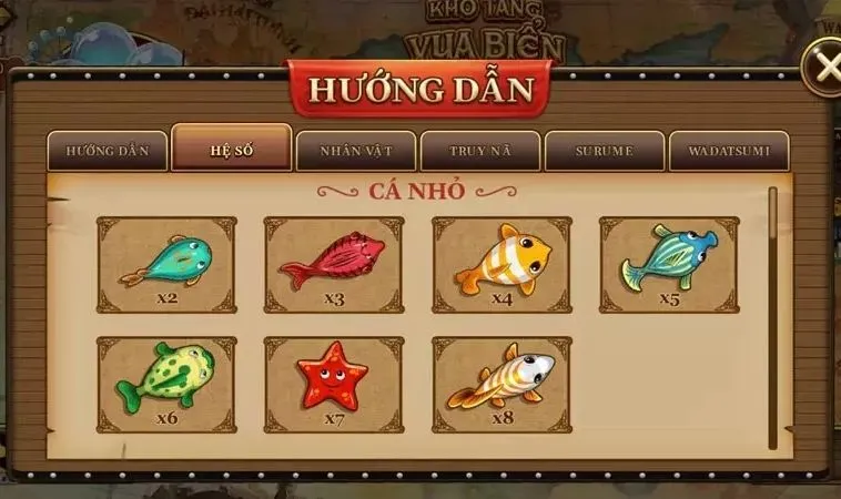 Các loại cá trong game Bắn Cá Đại Hải Trình tại Loto188