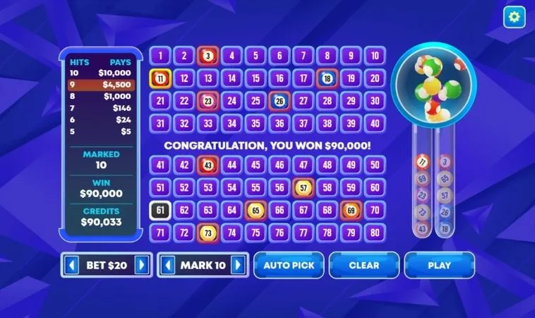 Hướng Dẫn Cách Chơi Game Nhanh Keno Tại Loto188 Để Thắng Lớn 2 Giao diện chơi game nhanh Keno tại Loto188